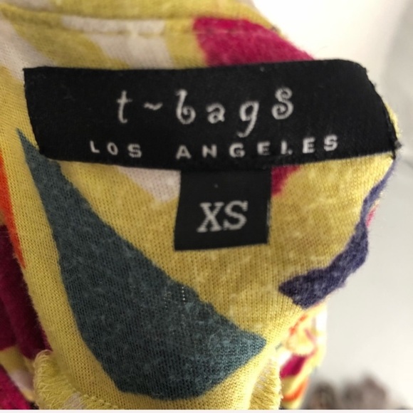 T-Bags Los Angeles multicolor geometric print halter maxi dress XS - Picture 4 of 6